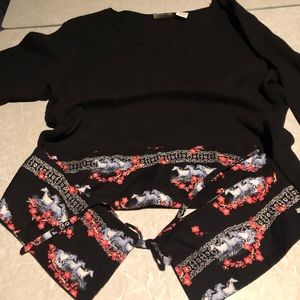 Vintage NWOT Wrangler Cute Blouse  horses apron waist CLOSET CLEAR OUT